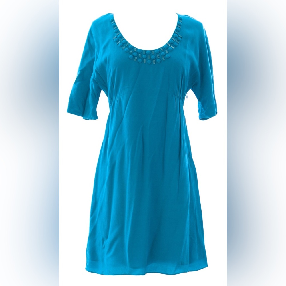 Boden Blue Beaded Dress Size US 14